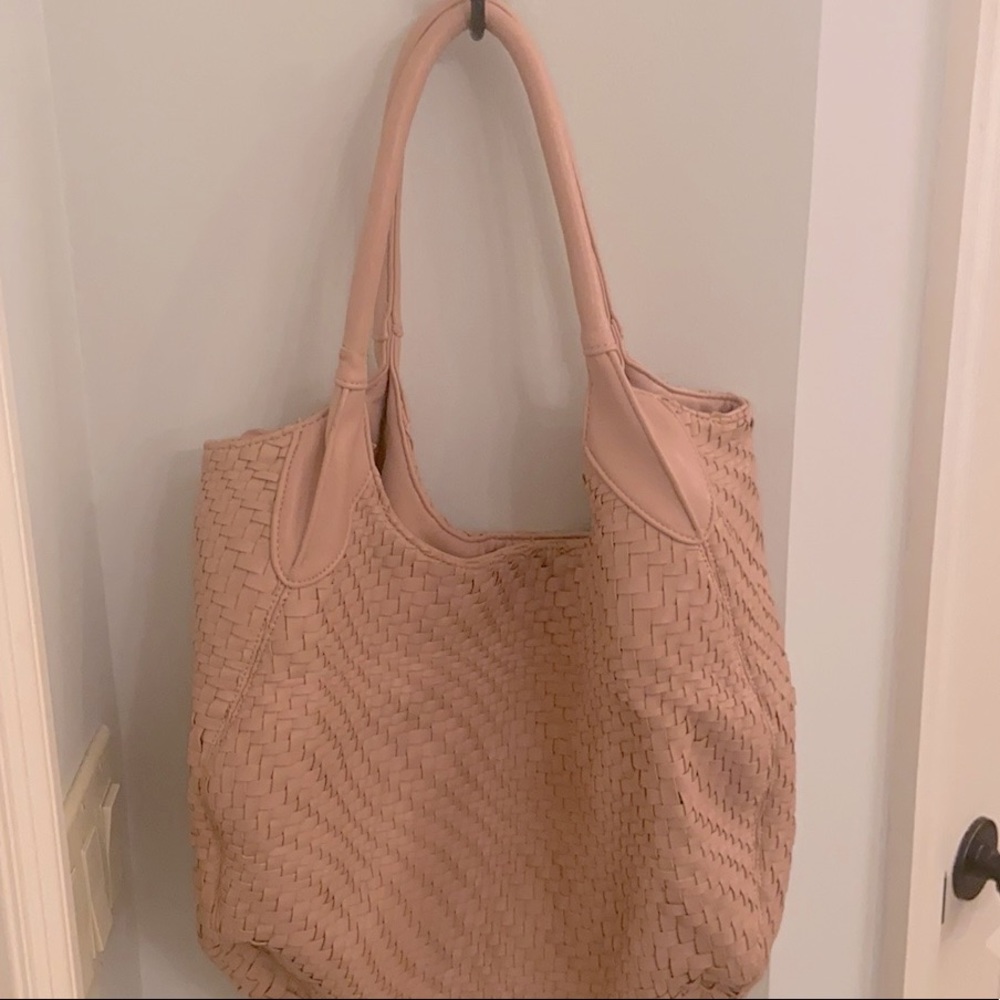 Deaux Lux blush braided tote